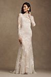 Watters Frances High-Neck Lace Sheath Wedding Gown #5