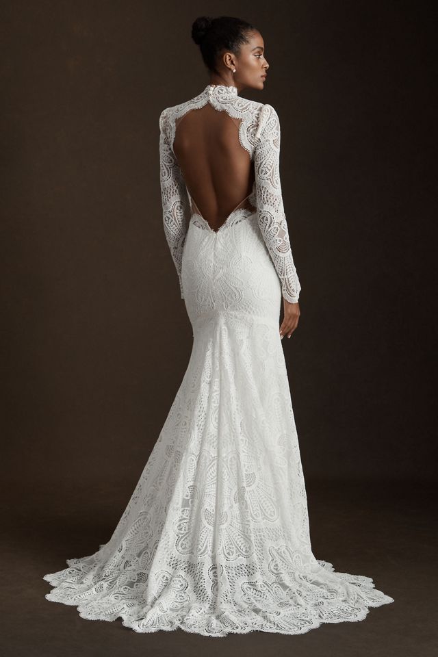 Willowby by Watters Orianna High-Neck Open-Back Lace Wedding Gown #2