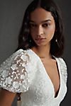 Willowby by Watters Coco V-Neck Puff-Sleeve Floral Lace Wedding Gown #2