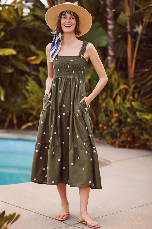 seafolly green dress Boathouse Smocked Maxi Style_Strapless Dresses & Gowns
