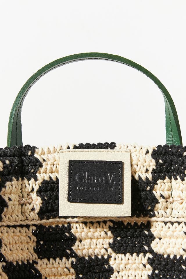 anthropologie crochet stripe dress clare v black straw kenya tote