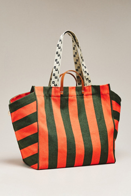 Clare V Beach Tote And Clutch In Green