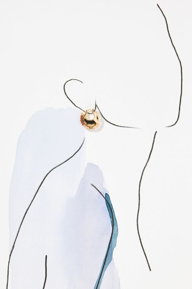 Beaded Gold Hoop Earrings #2
