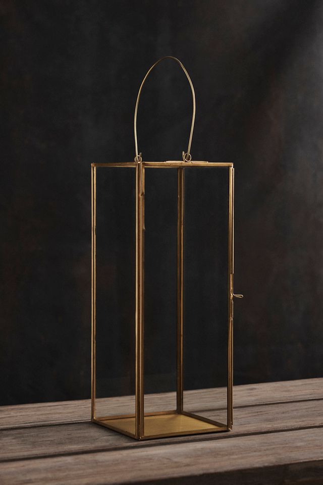 Slim Brass + Glass Lantern #3