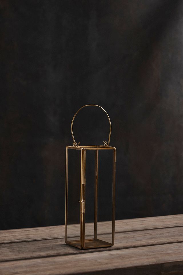 Slim Brass + Glass Lantern #7