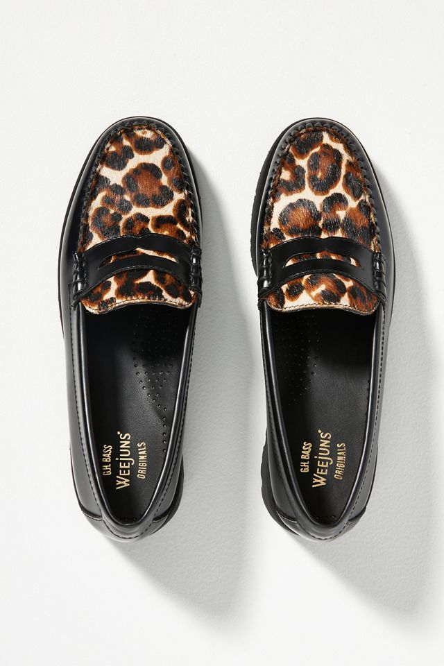 G.H. Bass Whitney Lug Leopard Flats | Anthropologie