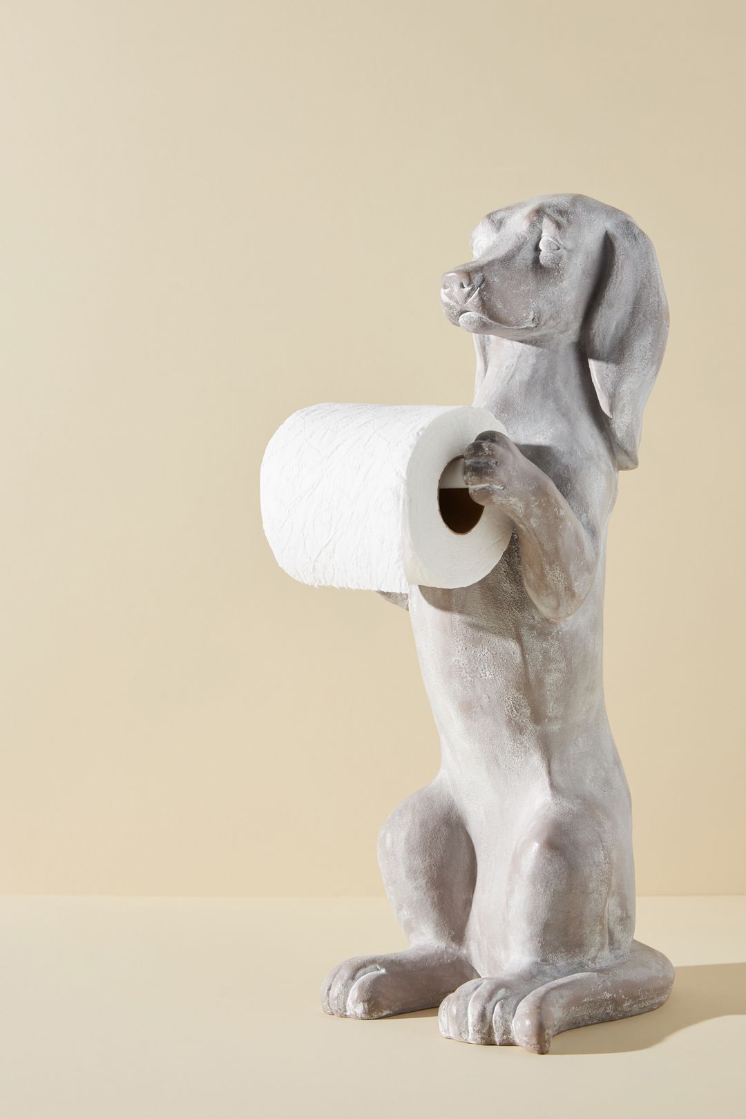 Dachshund Dog Standing Toilet Paper Holder - Grey, One Size