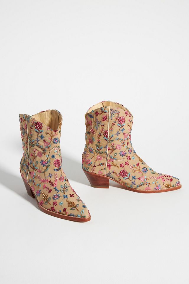 MOMO NEW YORK Embellished Floral Boots #1