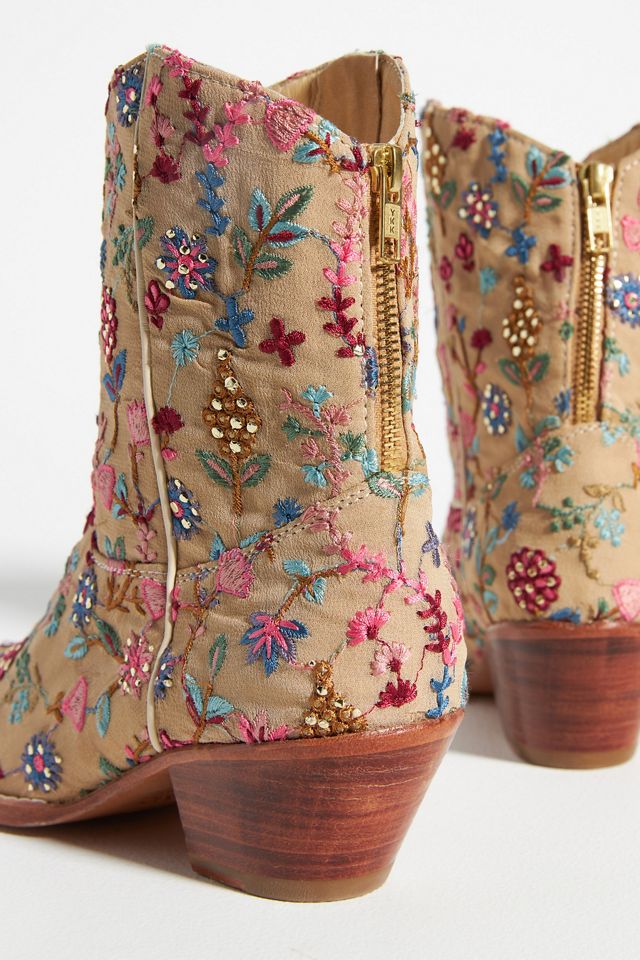 MOMO NEW YORK Embellished Floral Boots #3