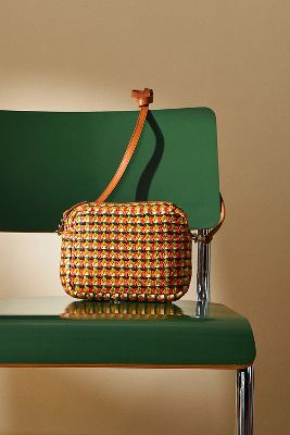 Clare V. - Midi Sac in Safari Green & BH Coral Woven Checker – Shop one.  Augusta