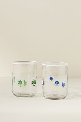 Anthropologie Lucky Juice Glass By  In Green Size Juice