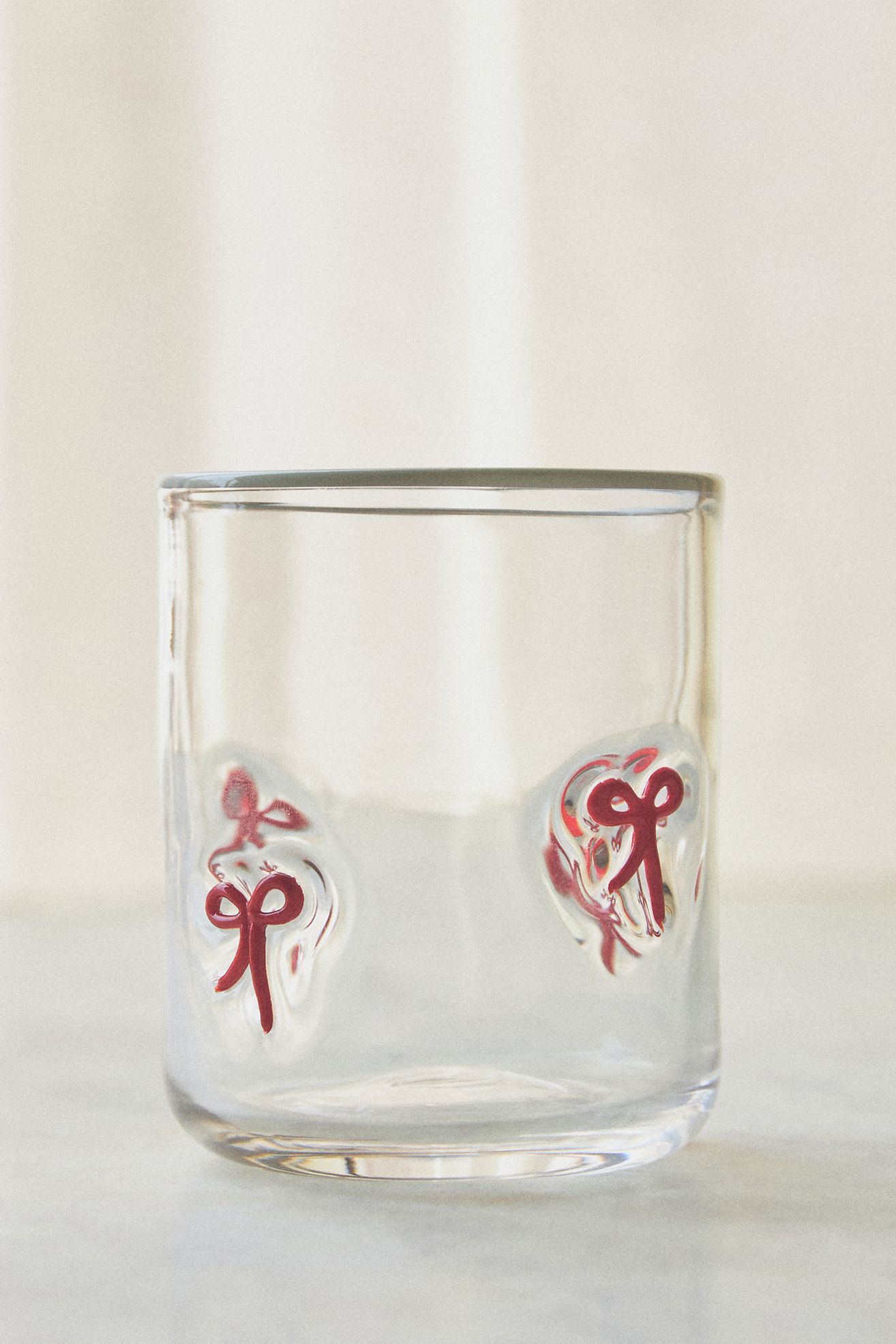 Icon Juice Glass - Red Bow, Standard, One Size