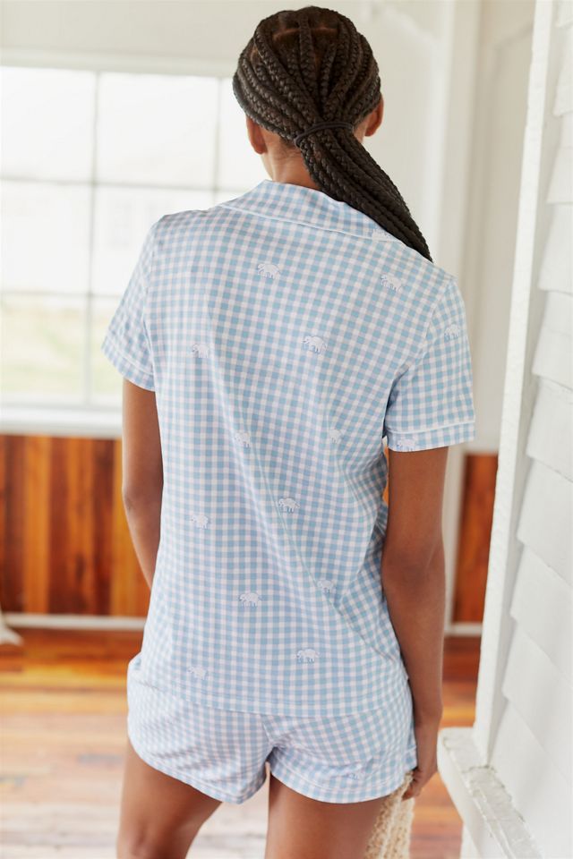 Roller Rabbit Two-Piece Hathi Gingham Polo Pajama Set #3