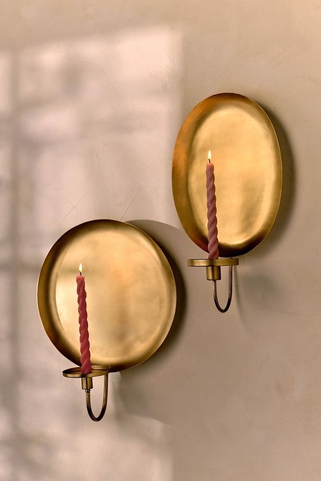 Pair of Brass Candle Sconces – Lillian Grey