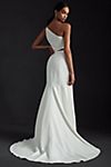 Jenny Yoo Blanca Fit & Flare One-Shoulder Illusion Crepe Wedding Gown #2