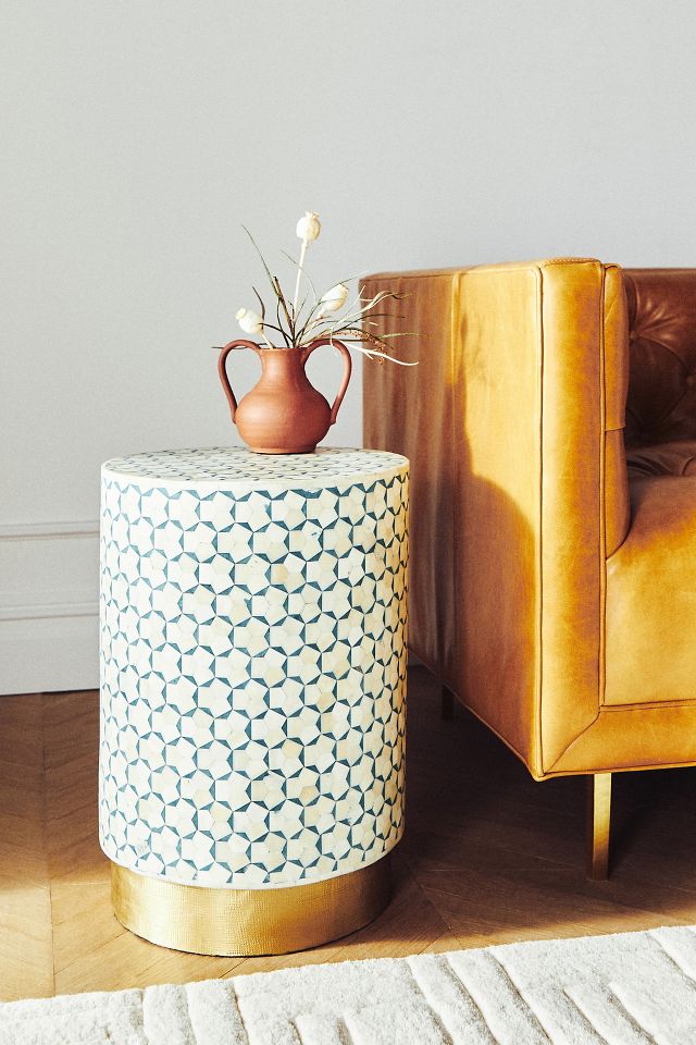 Bone inlay store side table anthropologie