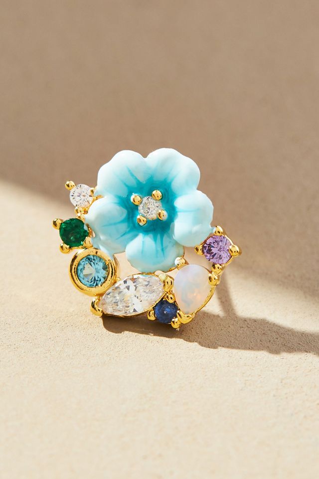 Embellished Flower Earrings #1