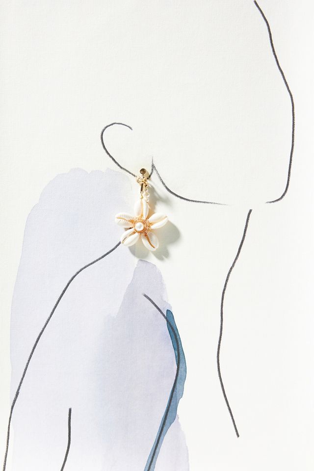 Puka Shell Flower Earrings #3