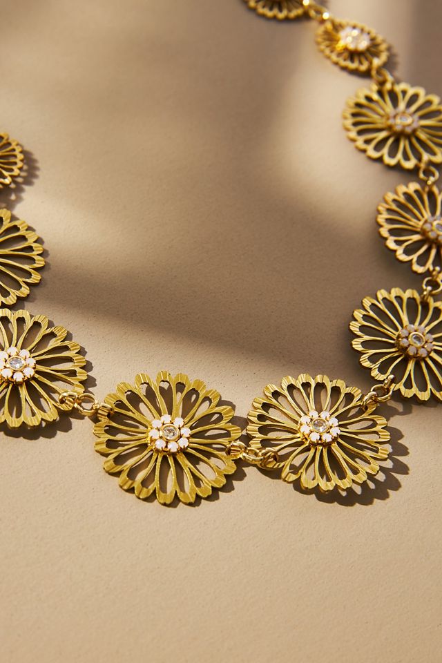 Floral Inlay Statement Necklace #1