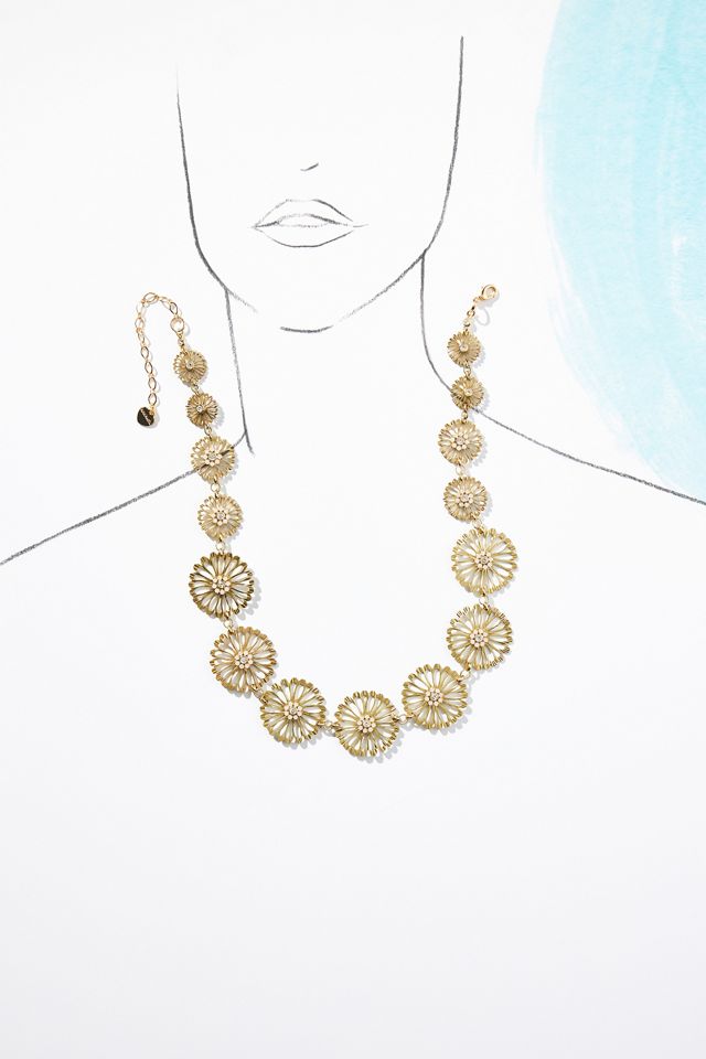 Floral Inlay Statement Necklace #2