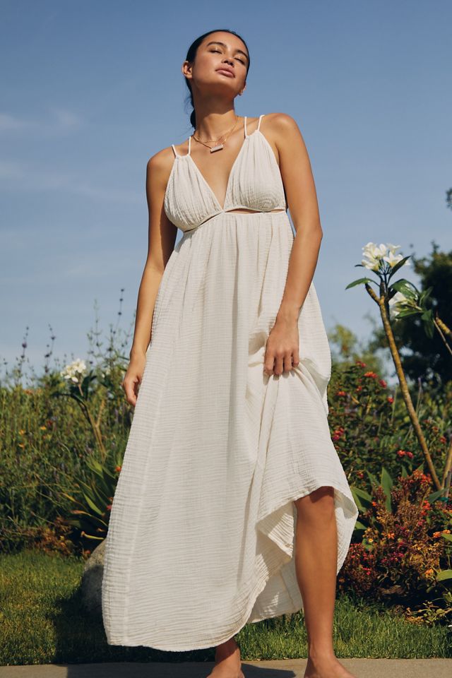 By Anthropologie Gauzy Cutout Cover-Up Maxi Dress | Anthropologie