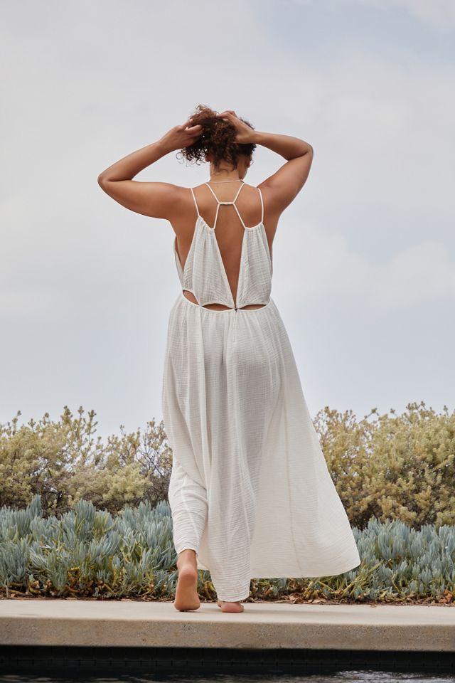 By Anthropologie Gauzy Cutout Cover-Up Maxi Dress