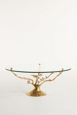 Tree Glass Top Coffee Table