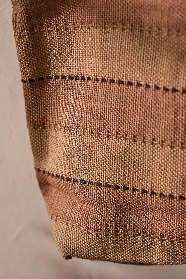 Neutral Stripe Jute Tote #2