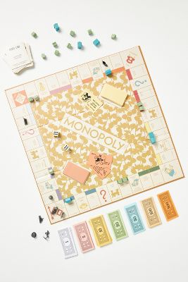 Anthropologie Vintage Bookshelf Edition Monopoly Game In Yellow