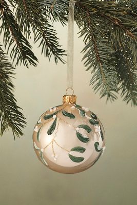 Mistletoe Glass Globe Ornament | AnthroLiving