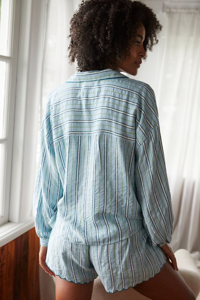 By Anthropologie Two-Piece Striped Chenille Set #3