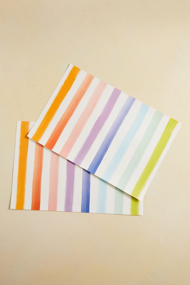 Rainbow Stripe Recycled Paper Placemats, Set of 24 #2