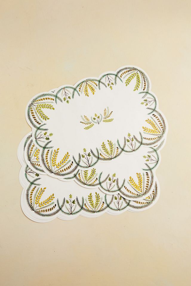 Scalloped Recycled Paper Placemats, Set of 12 #1