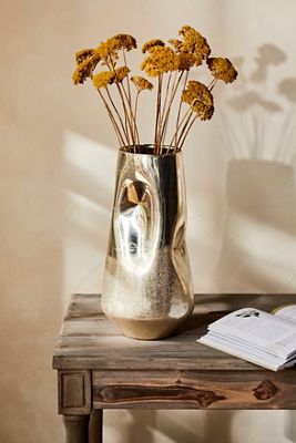 Dimpled Mercury Glass Vase
