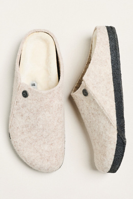 Birkenstock Zermatt Wool Felt Shearling Clogs In Neutral