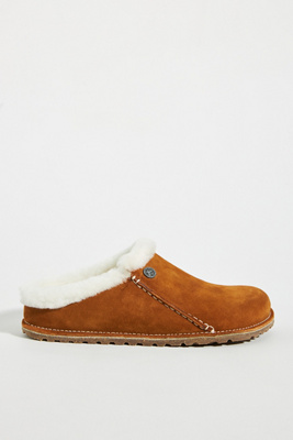 Birkenstock Zermatt Premium Shearling Suede Womens Clogs In Brown