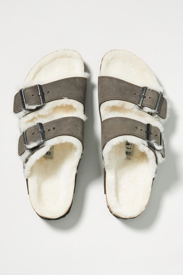 Birkenstock Arizona Shearling Oiled Leather Sandals #1