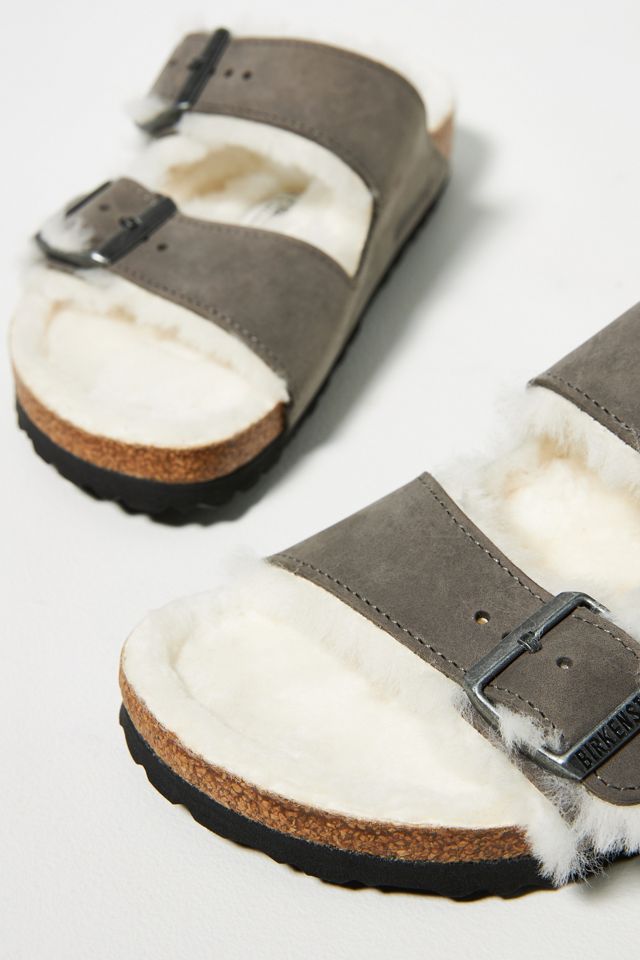 Birkenstock Arizona Shearling Oiled Leather Sandals #2