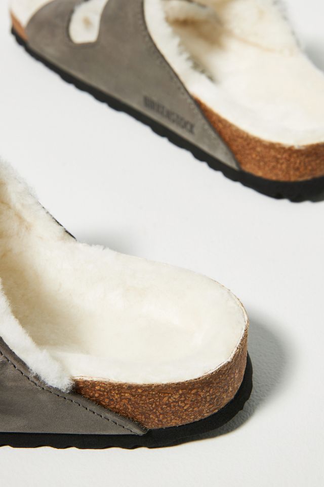 Birkenstock Arizona Shearling Oiled Leather Sandals #3