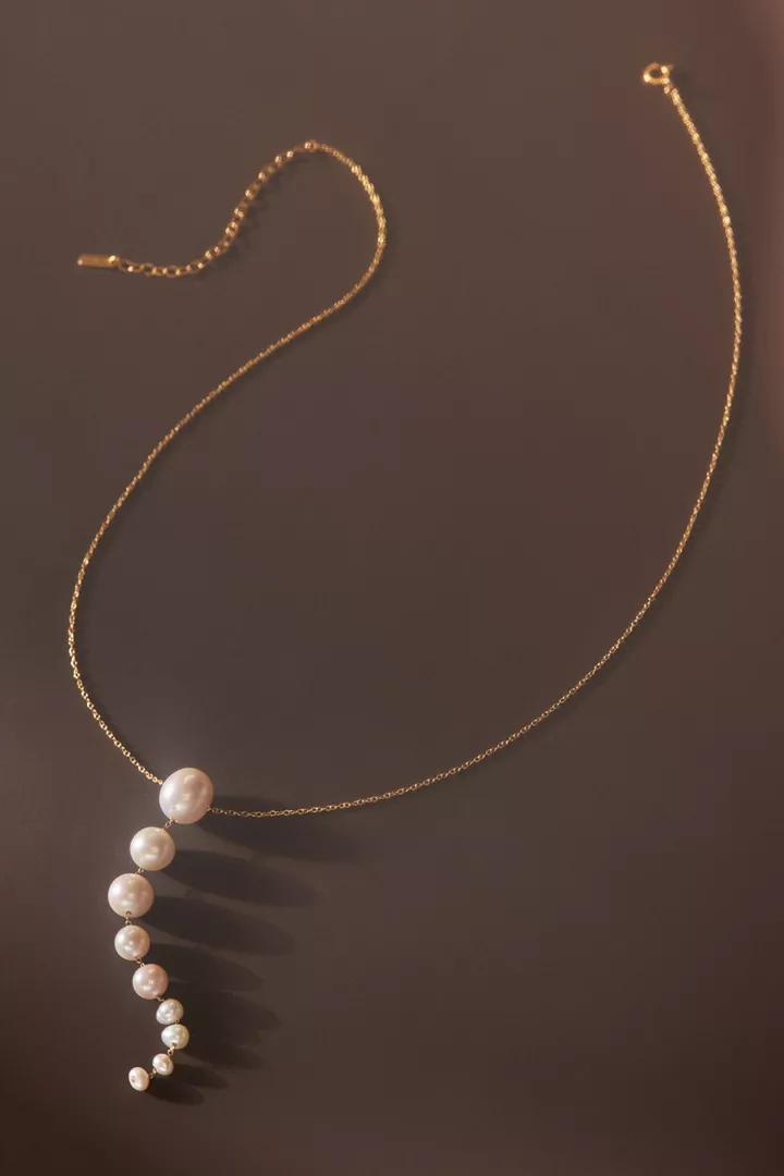 Chan Luu 18K Gold-Plated Cascade Pearl Necklace