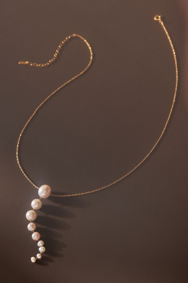 Chan Luu 18K Gold Plated Cascade Pearl Necklace