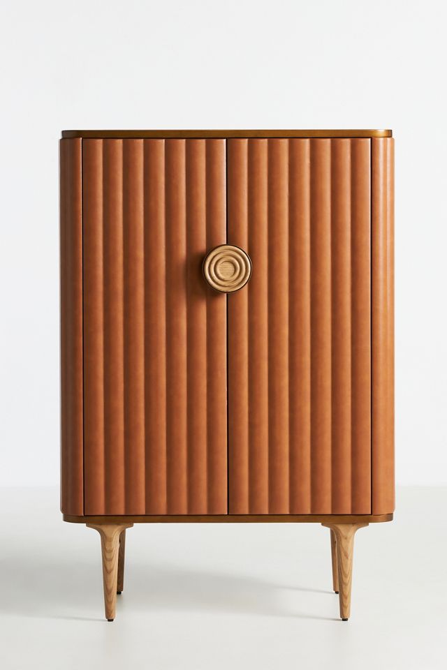 Juneau Leather Bar Cabinet #1