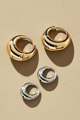 Set of Two Huggie Hoop Earrings | Anthropologie