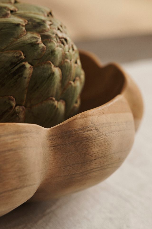 Pumpkin Teak Root Serving Bowl #1