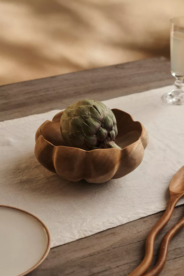 Terrain Pumpkin Teak Root Serving Bowl
