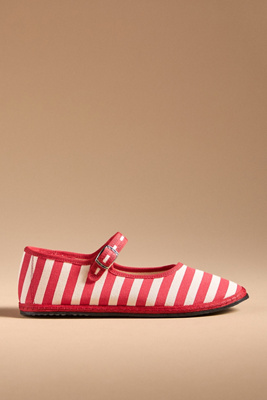 Vibi Venezia Woman Ballet Flats Red Size 11 Cotton In Red