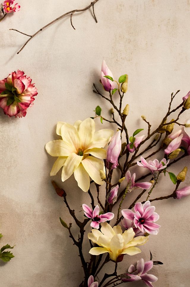 Faux Purple Magnolia Spray #2