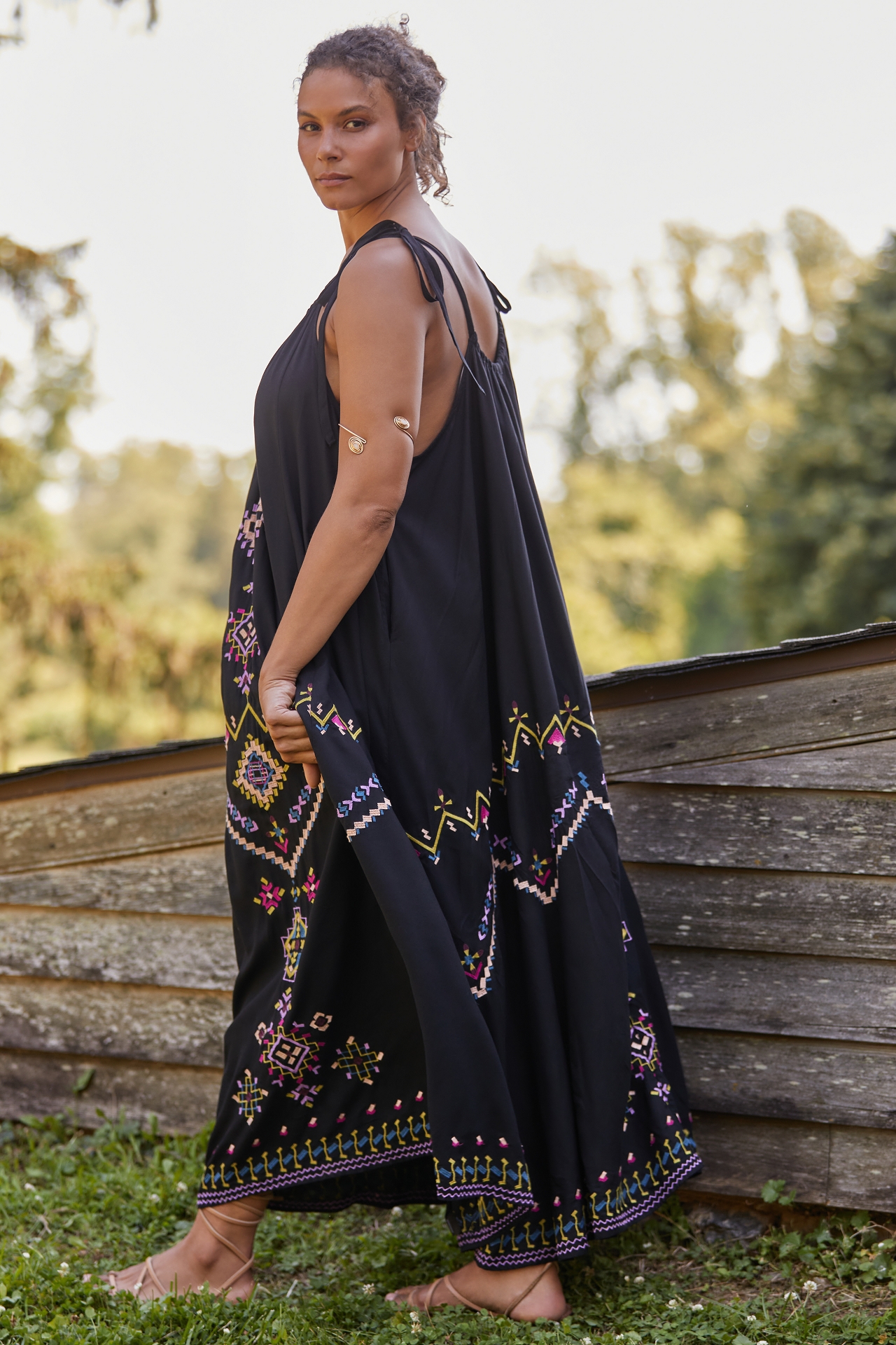 By Anthropologie Embroidered Maxi Dress