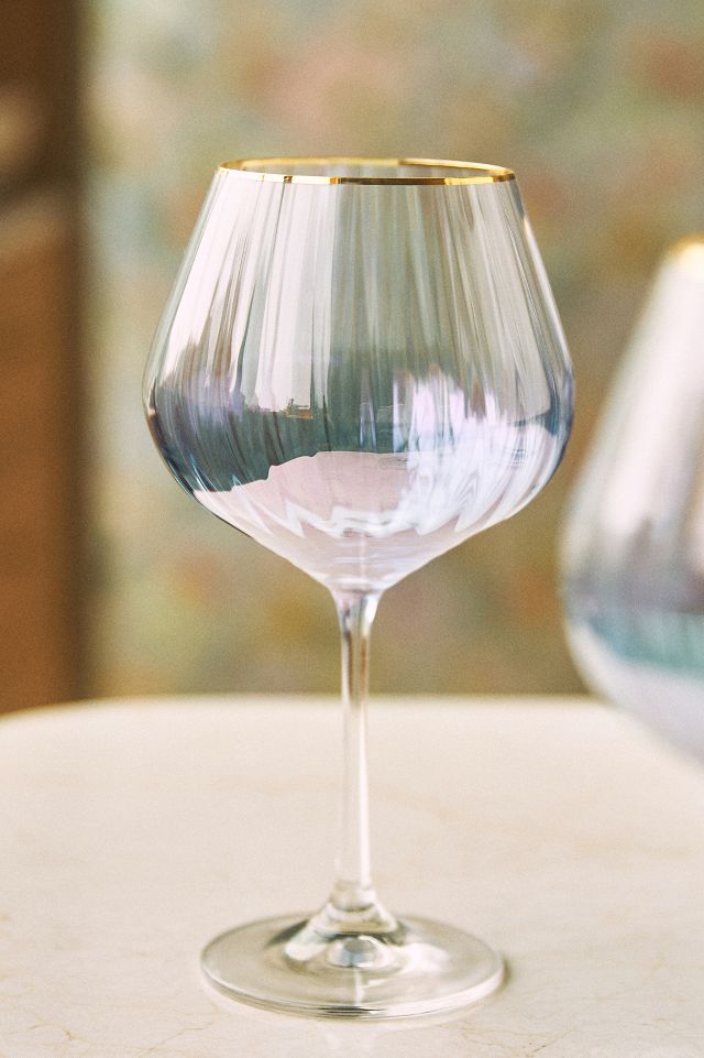 Waterfall 24k Gold Accent Red Wine Glasses, Set of 4 #3