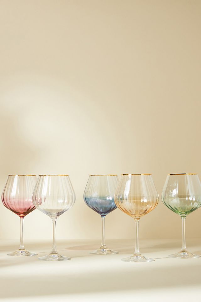 Waterfall 24k Gold Accent Red Wine Glasses, Set of 4 #1